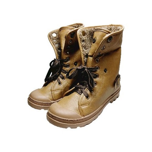 REFRESH womens Casper lace up Fold-Over winter boots shoe size 8 M taupe NEW - Picture 4 of 9