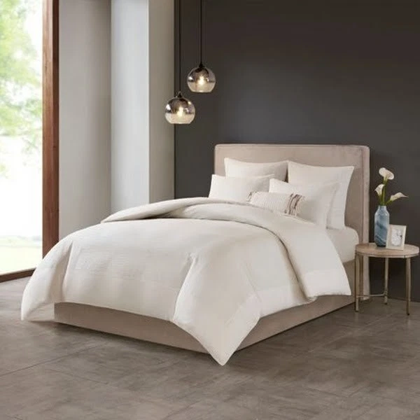 N Natori Hanae Cotton Blend Yarn Dyed Duvet Cover Set king - Image 2 of 4