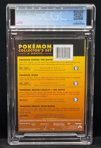 Pokemon Coleccionista Serie 4 Peliculas DVD 4ever Héroes Jirachi Sealed Cgc 9.4 - Imagen 2 de 2