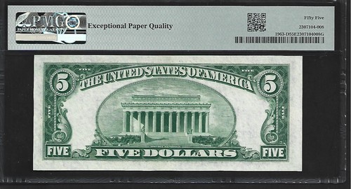 US 5 Dollars 1950B PMG 55 Fr #1963-D FRN Cleveland Priest/Anderson - Picture 3 of 4