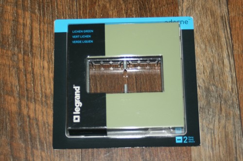 Legrand adorne 2-Gang Lichen Green Double Square Screwless ...