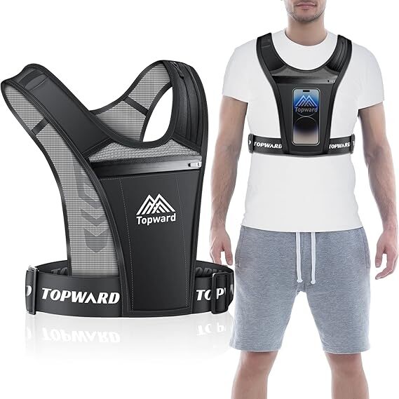 Running Phone Holder Vest for Men Women Jogging Walking Exer