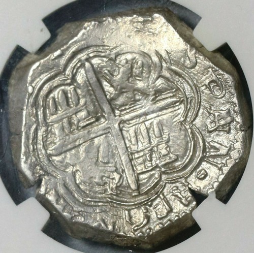 1597-MG NGC AU 55 Spain 4 Reales Philip II Granada Cob Silver Coin (20010501C) - Picture 5 of 7