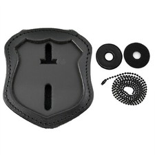 Perfect Fit Belt Clip Badge Holder NY Police Fits NYPD Patrol Shield Black Chain