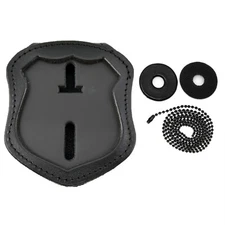 Perfect Fit Belt Clip Badge Holder NY Police Fits NYPD Patrol Shield Black Chain