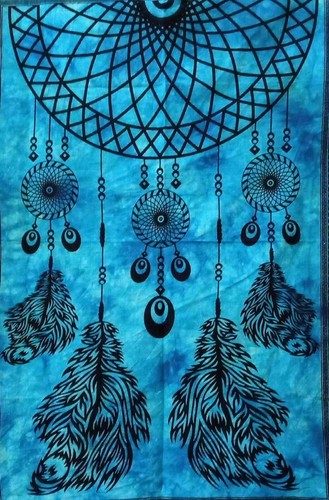 Wall Hanging Blue Tapestry Cotton Mandala Boho Hippie Wall Art Indian Poster Art - Picture 21 of 90