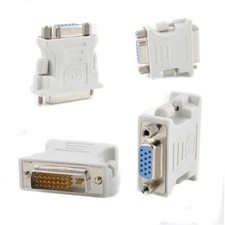 Image of DVI-D to VGA Adapter DVI 24+1 Male SVGA 15 Pin Female Converter for PC Laptop UK