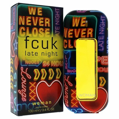 Fcuk Late Night Eau De Toilette Spray for Women, 3.4 Ounce