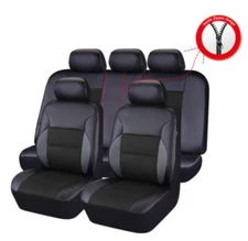 5-Seats Car Covers Full Set PU Leather Front Rear Protector Cushion Waterproof