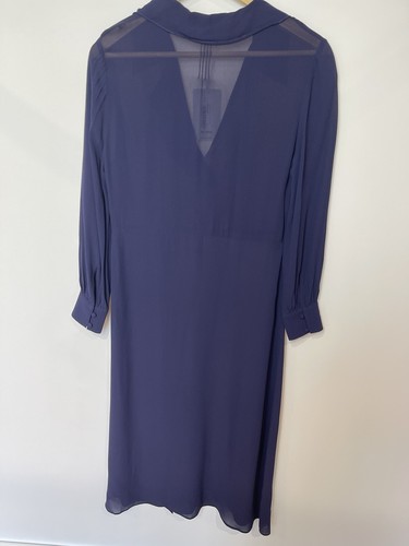 Ted Baker Kleid Damen UK 8 Blau Marine Rüschen Prärie Midi Smart Faithiy Größe 1 - Bild 8 von 12