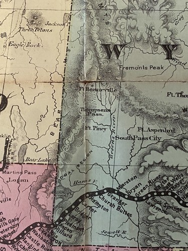 1876 Williams' New Trans-Continental Map of The Pacific Railroad 1st Ed. Large - Picture 11 of 24