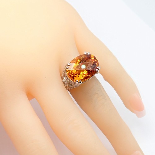 Kieselstein Cord Platinum 2.5ct Diamond Golden Citrine Cockatil Ring 1999 sz 6.5 - Picture 16 of 21