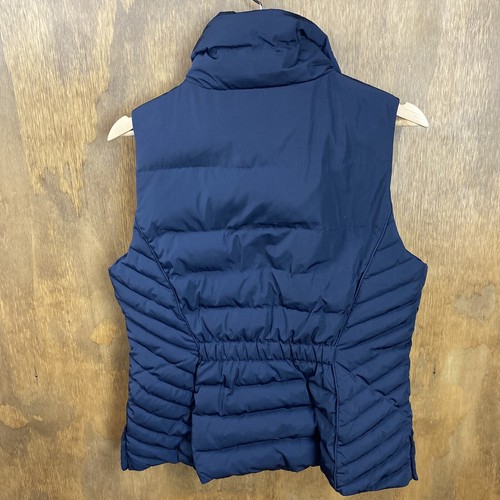 TALBOTS Size M Full Zipper Puffer Quilted Vest 2 Pockets Navy Blue Down Filled - Picture 7 of 7