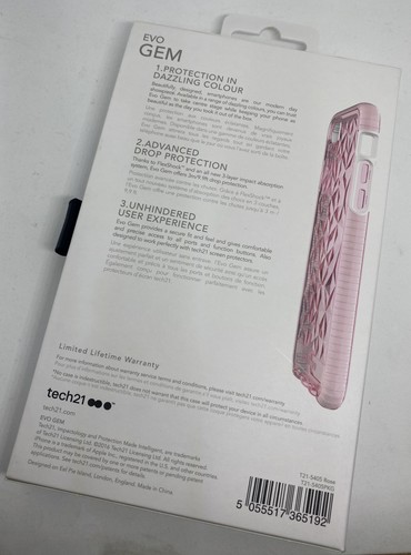 Apple Iphone 7 8 SE 2022 Tech21 Evo Gem case Soft Gel back cover T21 5405 Rose - Picture 3 of 4