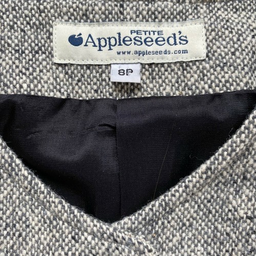 Appleseed's Blazer Tweed Herringbone Jacket Scalloped Hem Career Wool Women's 8P - Picture 8 of 12