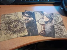 5X SHEETS NOSTALGIC/VINTAGE FOR SCRAPBOOKING/JOURNALS  +/- 13X9 CM (VIN1048)