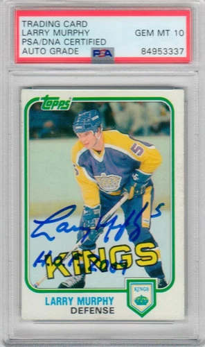 1981-82 Topps #W100 Larry Murphy signed RC Rookie Kings PSA/DNA auto Grade 10