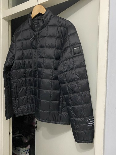 REPLAY MEN'S M8006 BLACK ZIP UK PADDED OVER SHIRT RECYCLED JACKET £160 - Picture 6 of 11