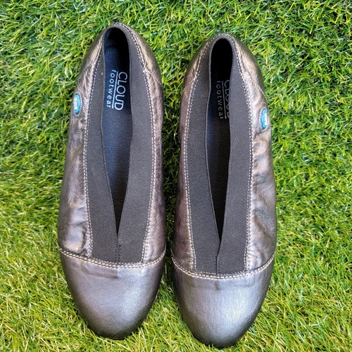 Ballerine Cloud Donna Calabria Elastiche Skimmer Grigio Metallizzato 39/8-8,5 US - Foto 3 di 15