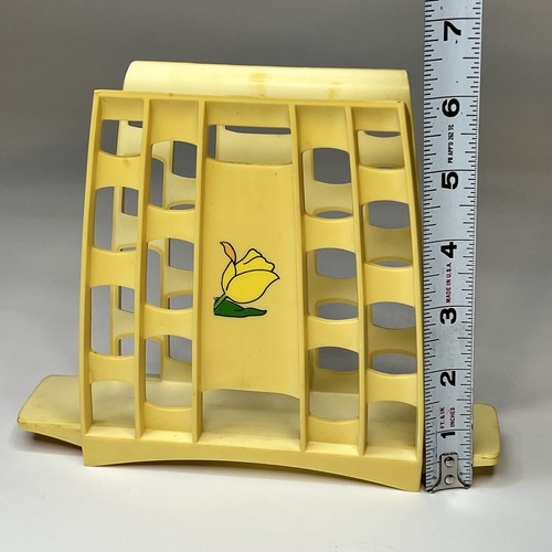 Soporte para servilletas de plástico amarillo vintage años 70 con plásticos de alladina flor amarilla #407 - Imagen 5 de 8