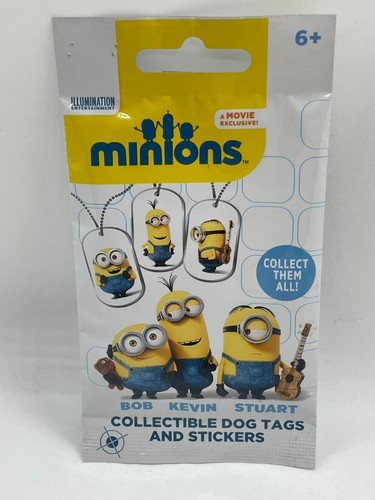2015 Minions Collectible Dog Tag and Stickers Sealed Pack - Imagen 1 de 2