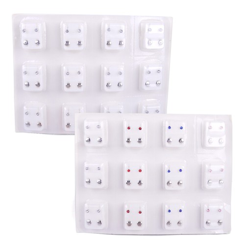 12 paar Stahl Phrpiercing Crystal Gesundheitsstecker Ear Stud für Piercing Gun