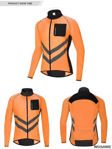 Cycling Jacket High Visibility MTB Bike Bicycle Windproof Quick Dry RainCoat - Picture 15 of 18