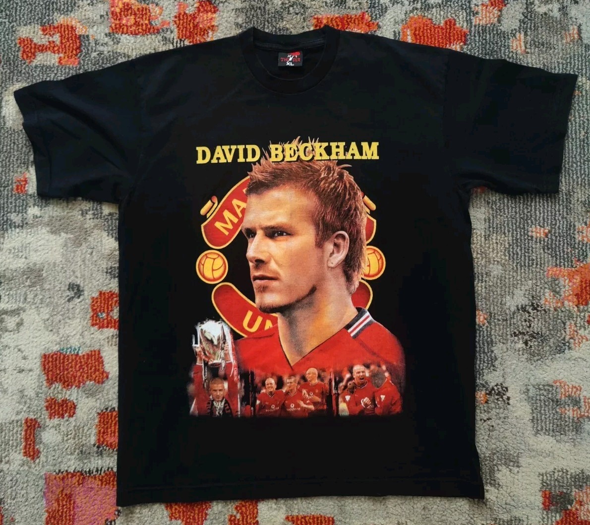 VINTAGE Thunder David Beckham Manchester United Men's Black