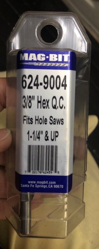 Mag•Bit 3/8” Quick Change Large Hole Saw Arbor w/ Pilot Drill Bit (5 Pieces) - 第 1/5 張圖片