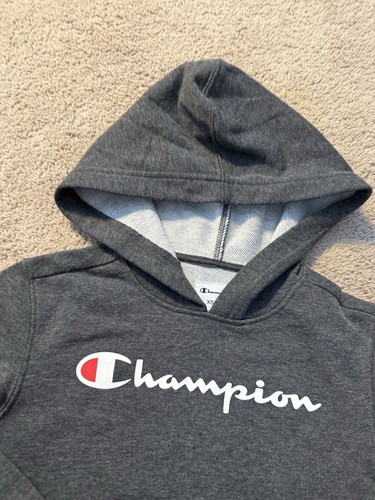 Champion Youth talla xS (5/6) French Terry sudadera con capucha gris oscuro nueva con etiquetas - Imagen 2 de 5
