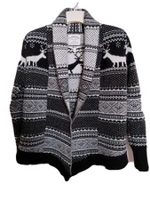 Cambridge Dry Goods Nordic Cardigan Sweater Women Shawl Coller Lambswool Medium 