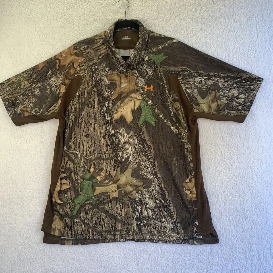 UnderArmour Mens Camo MossyOak Break Up Short Sleeve Size L Hunting - Image 2 of 4