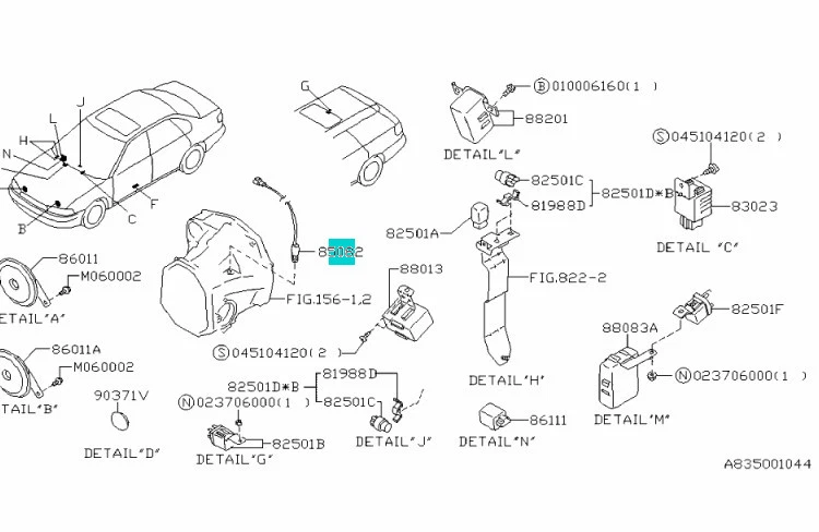 Sensor de velocidad de vehículo Subaru OEM 1995-1999 Impreza Forester Legacy 85082AC012 Foto 2 de 2