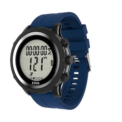 Ezon Running Watch Gps Optical Heart Rate Monitor Digital blue