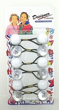Girls Ponytail Holders Solid Balls Bubble White And Clear Set of 6