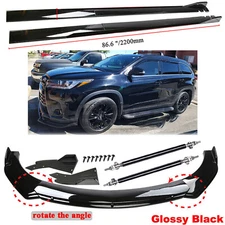 For Toyota Front Bumper Lip Body Spoiler Splitter Side Skirt Strut Rod
