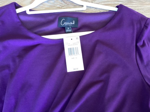 Connected Apparel Kleid Damen Größe Lila Kleid tailliert mit Glockenärmeln - Bild 9 von 10