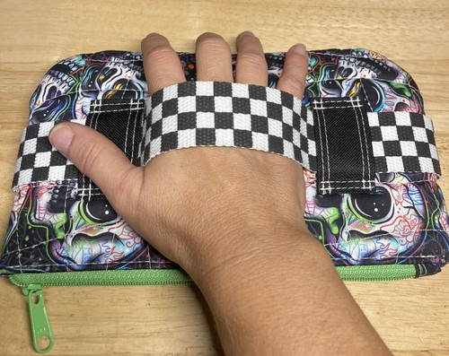 Skulls & Tattoos Handmade Quilted Clutch Purse w/ Hand Strap NEW! - Picture 8 of 20