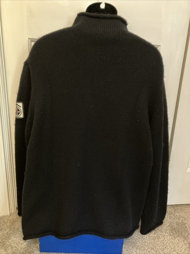 Polo Jeans Ralph Lauren Herren Woll Rollkragen Pullover Schwarz Großer Patch - Bild 4 von 5