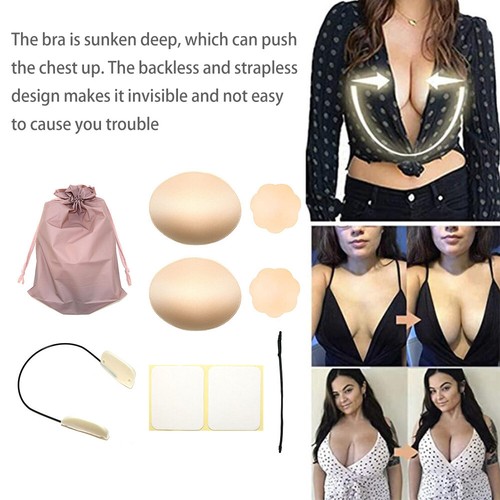 Plunge Bra Kit Push Up Frontless Bra Kit Non-Slip Invisible Bra Reusable❁ - Picture 8 of 15