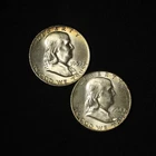 1959+1961 50c Silver Franklin Half Dollar (Pair)- Free Shipping USA