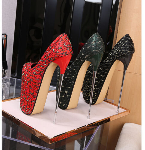 Sexy Pole Dancing Super High Heels Drag Queen Pumps Trans Women Shoes Plus Size - Picture 2 of 20