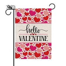 Valentines Day Garden Flag Love Heart Valentines Garden Flag Size-12.5"x18"