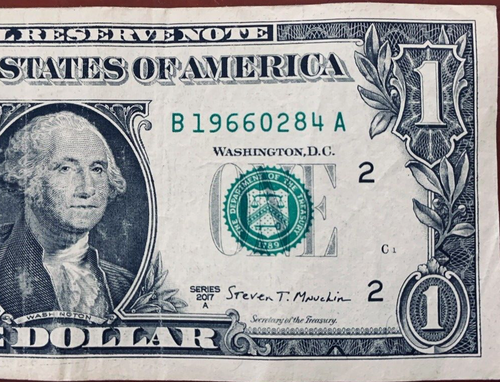 1966 Leading Birth Year Note Fancy Serial Number One Dollar Bill D1966 0284A