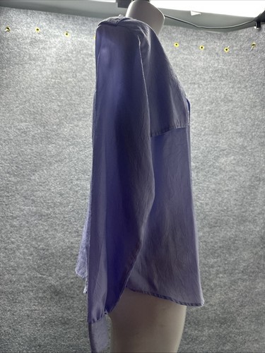 Vintage Diane Von Furstenberg Blouse Women Size 10 Lilac Office Casual Tunic Y2K - Picture 4 of 10