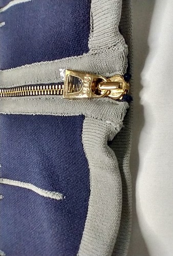 Falda Sail to Sable Talla 12 Rayas Azul Elástico Contorno Cremallera Cómoda - Imagen 5 de 7