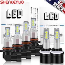 For GMC Yukon XL 1500 2500 2000-2006 LED Headlight High Low Fog Light Bulbs Kit