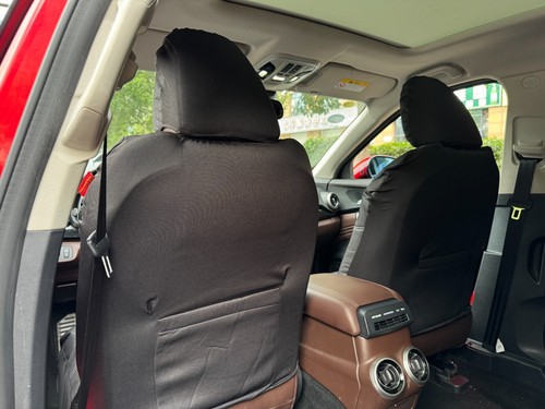 For Honda CR-V Car Seat Covers Full Set Black Yellow Leatherette Mesh 9PCS - Picture 3 of 5