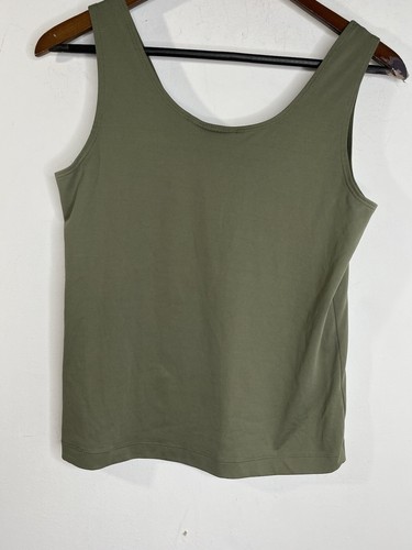 Chicos Olive Green Womens 1 Shell Layering Top M 6 8 - Picture 3 of 4