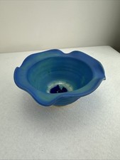 Thomas Diem The Toro Range HandCrafted Studio Pottery Bowl Blue Irish Unique